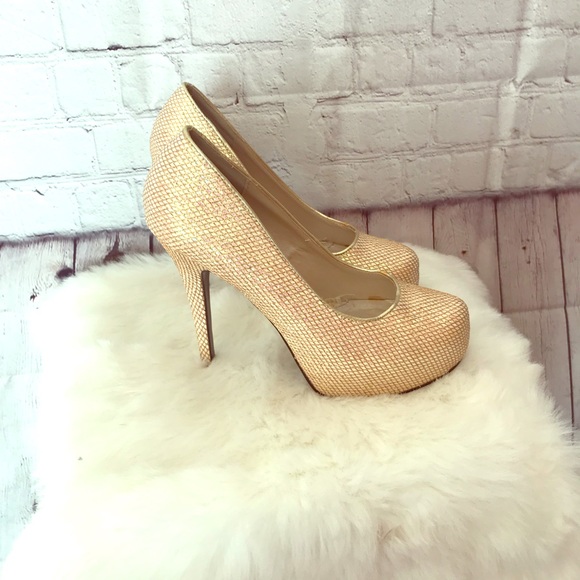 Bettie Page Shoes - Bettie Page Rose gold heels